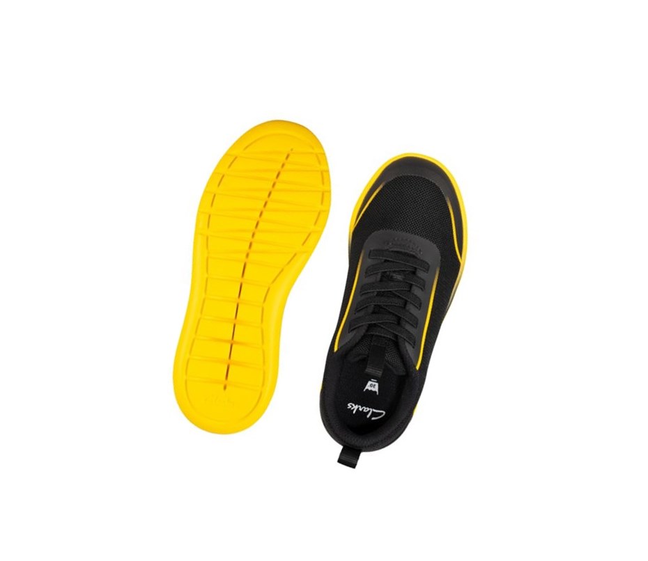 Garcon Baskets Clarks Suburb Spark Noir Jaune - france NYD-52829452