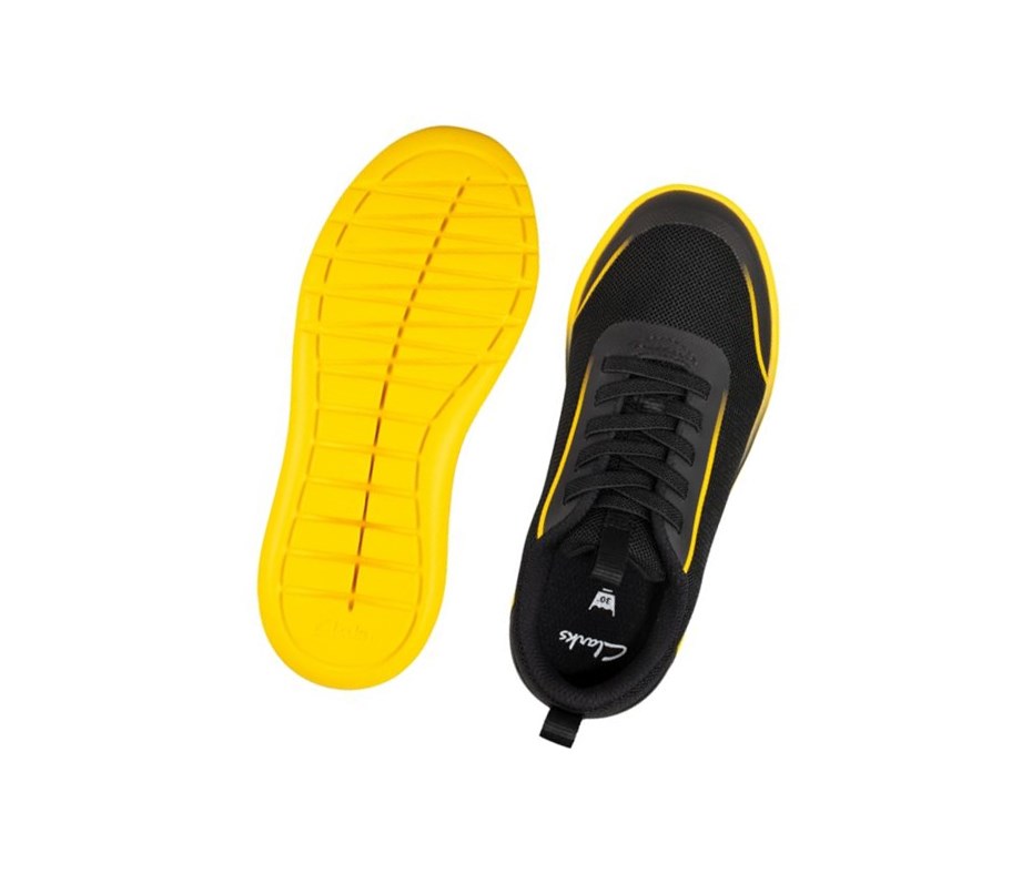 Garcon Baskets Clarks Suburb Spark Noir Jaune - france WPR-04461962