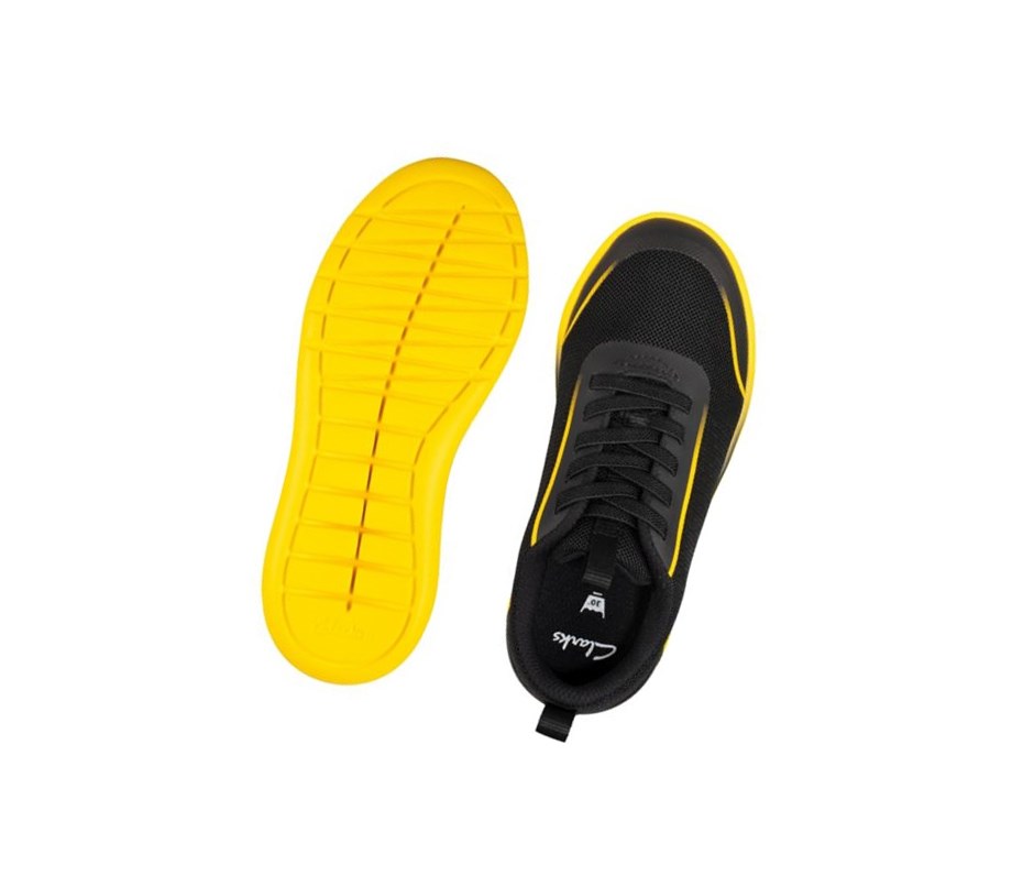 Garcon Baskets Clarks Suburb Spark Noir Jaune - france TCX-01917158