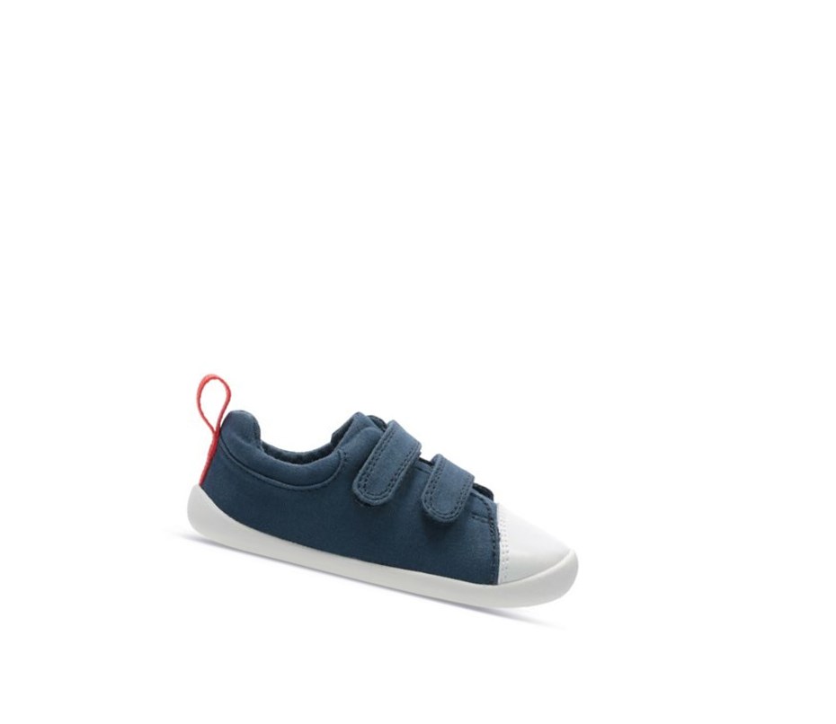 Garcon Chaussures de Marche Clarks Roamer Craft Tela Textile Bleu Marine - france RTU-31582969