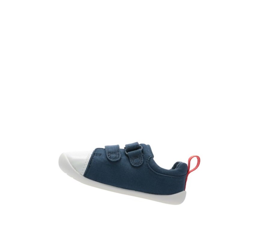 Garcon Chaussures de Marche Clarks Roamer Craft Tela Textile Bleu Marine - france RTU-31582969