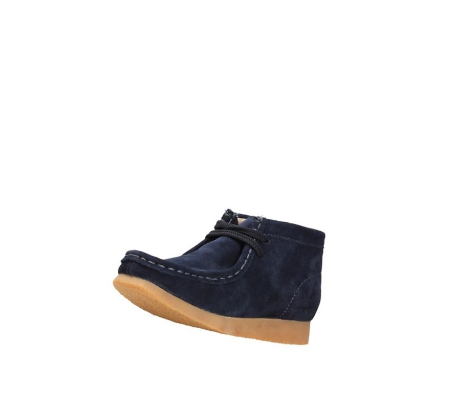 Garcon Wallabee Clarks Originale Daim Bleu Marine - france CQO-11598753