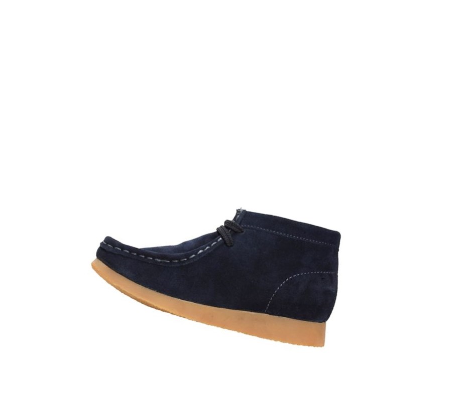 Garcon Wallabee Clarks Originale Daim Bleu Marine - france CQO-11598753