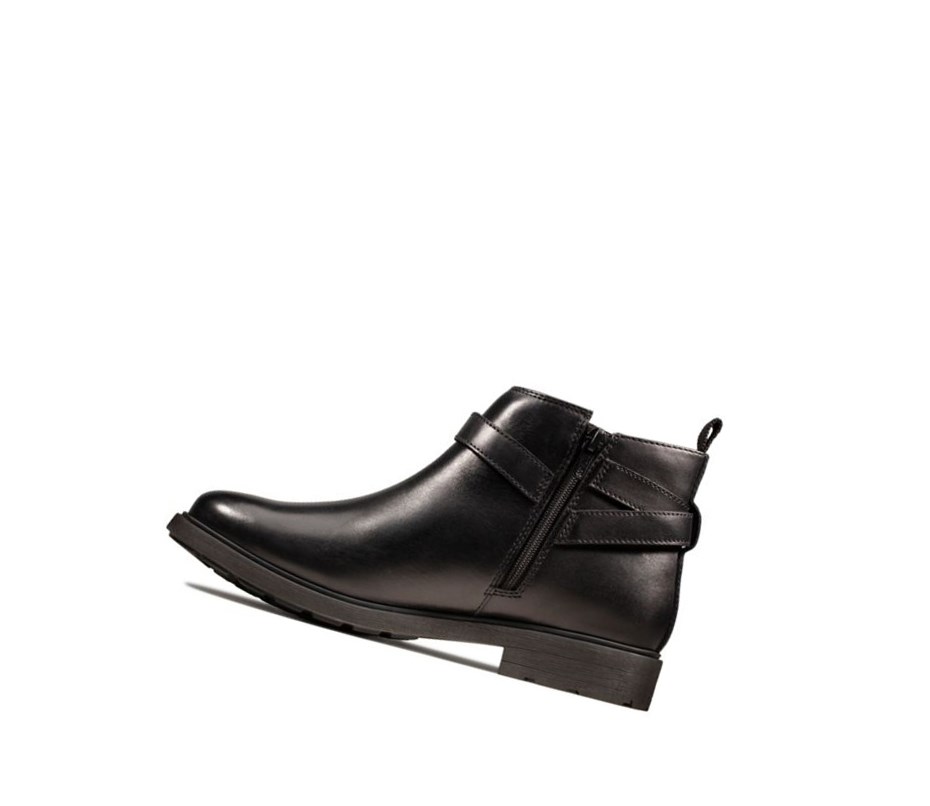 Fille Bottines Clarks Astrol Soar Cuir Noir - france GRE-03942393