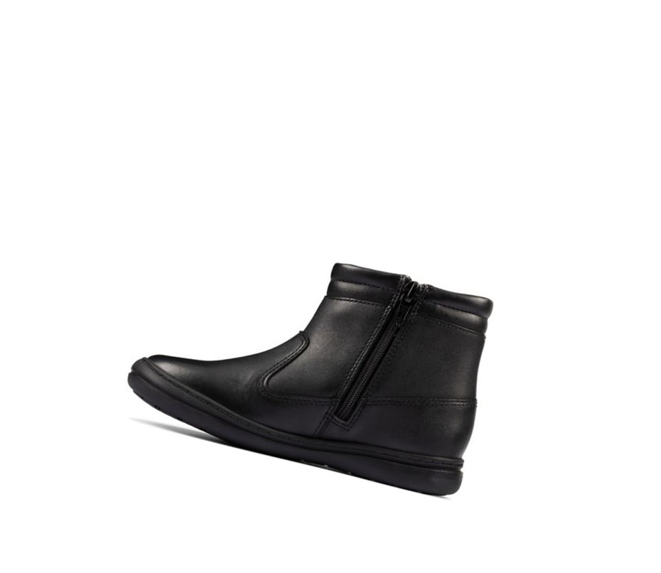 Fille Bottines Clarks Scooter Go Gore-tex Cuir Noir - france SHP-61544569