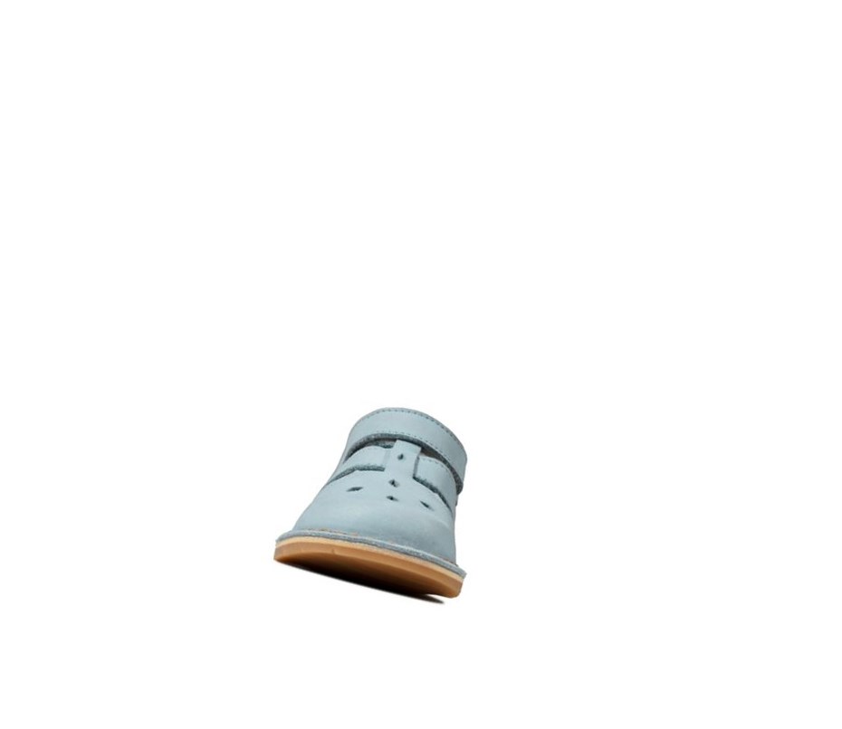 Fille Sandales Casual Clarks Comet Sand Cuir Bleu Clair - france THB-08848083