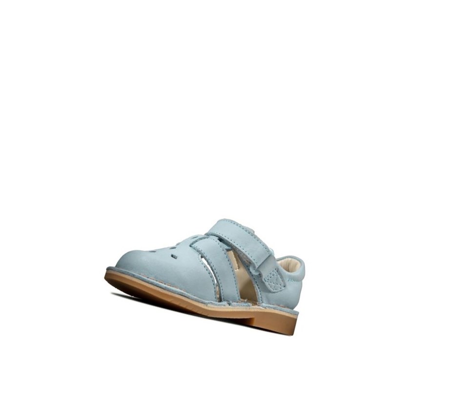 Fille Sandales Casual Clarks Comet Sand Cuir Bleu Clair - france THB-08848083