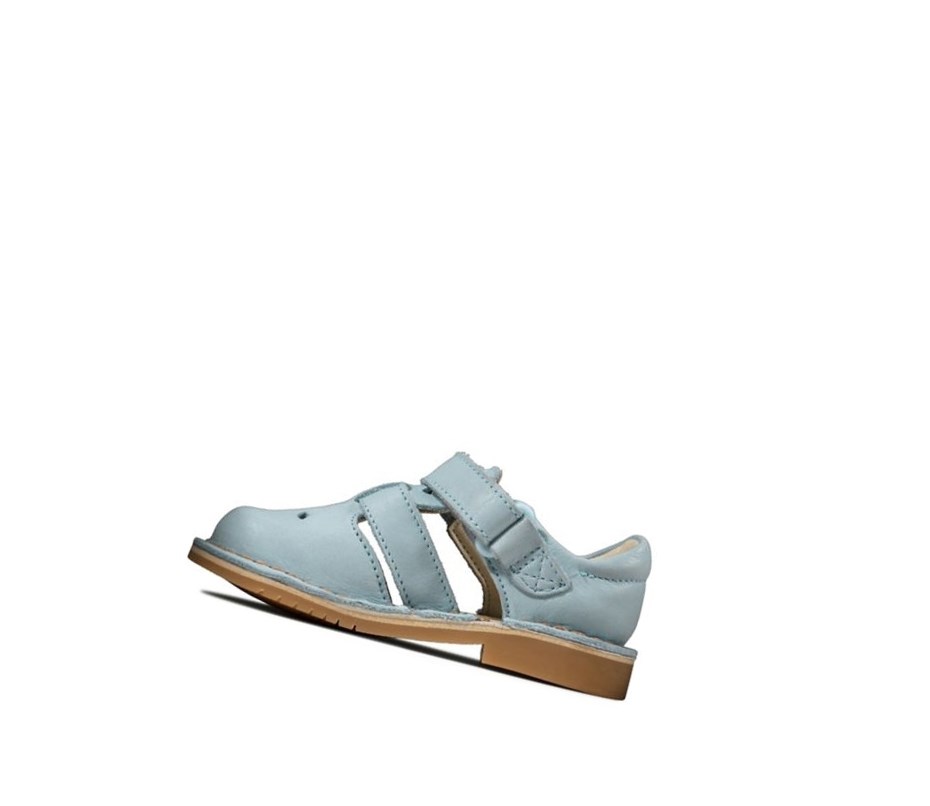 Fille Sandales Casual Clarks Comet Sand Cuir Bleu Clair - france THB-08848083