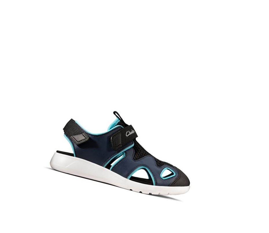 Fille Sandales Casual Clarks Scape Surf Synthétique Bleu Marine - france CHF-23999357