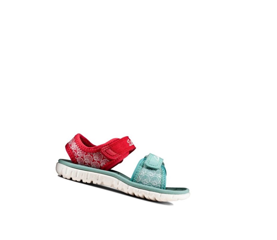 Fille Sandales Casual Clarks Surfing Sea Rouge - france UQC-56817208