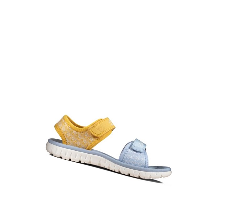 Fille Sandales Casual Clarks Surfing Sea Jaune - france KYU-52291714