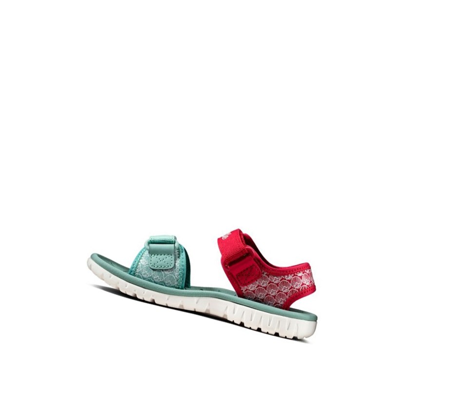 Fille Sandales Casual Clarks Surfing Sea Rouge - france RBJ-03485359