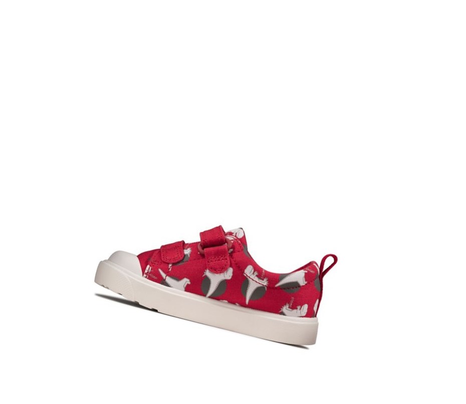 Fille Chaussures Casual Clarks City Bright Rouge - france CCB-81430376