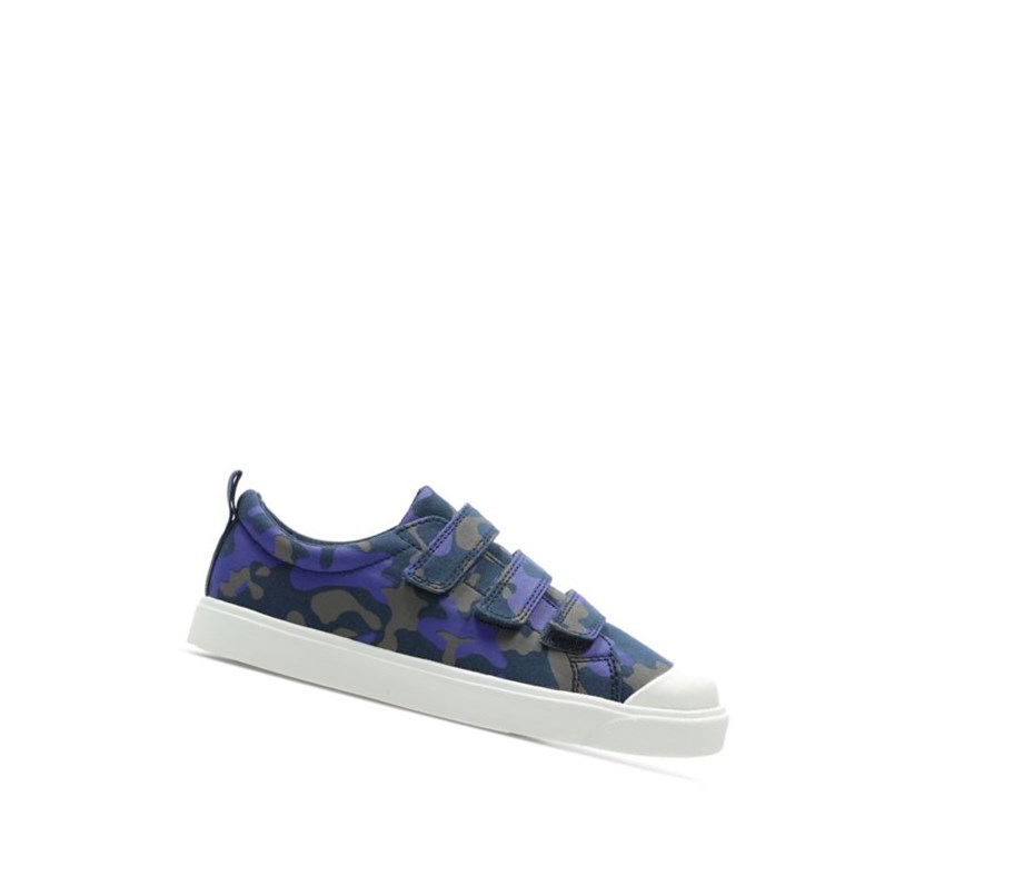 Fille Chaussures Casual Clarks City Flare Lo Bleu Marine Camouflage - france DMN-06865635