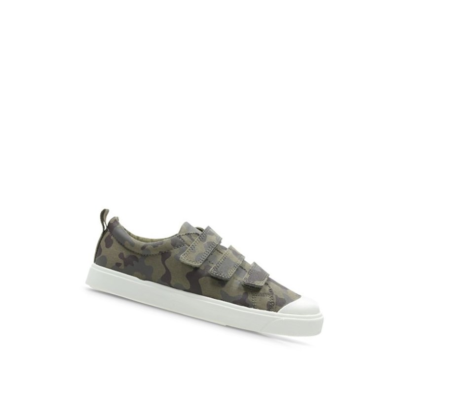 Fille Chaussures Casual Clarks City Flare Lo Vert Olive Camouflage - france DQV-92243262