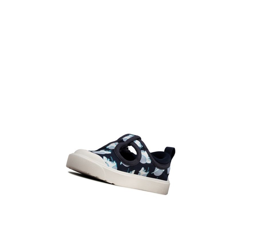 Fille Chaussures Casual Clarks City Dance T-bar Bleu Marine - france TLC-51288468