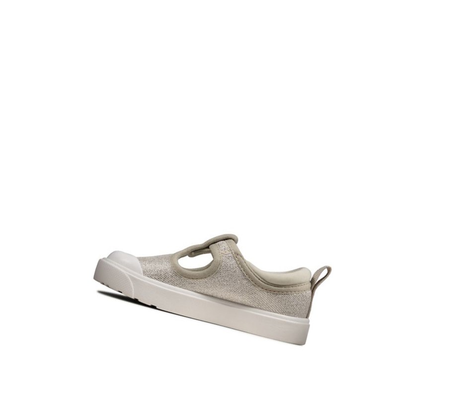 Fille Chaussures Casual Clarks City Dance T-bar Argent - france FEB-08025365