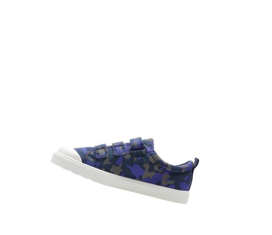 Fille Chaussures Casual Clarks City Flare Lo Bleu Marine Camouflage - france DMN-06865635