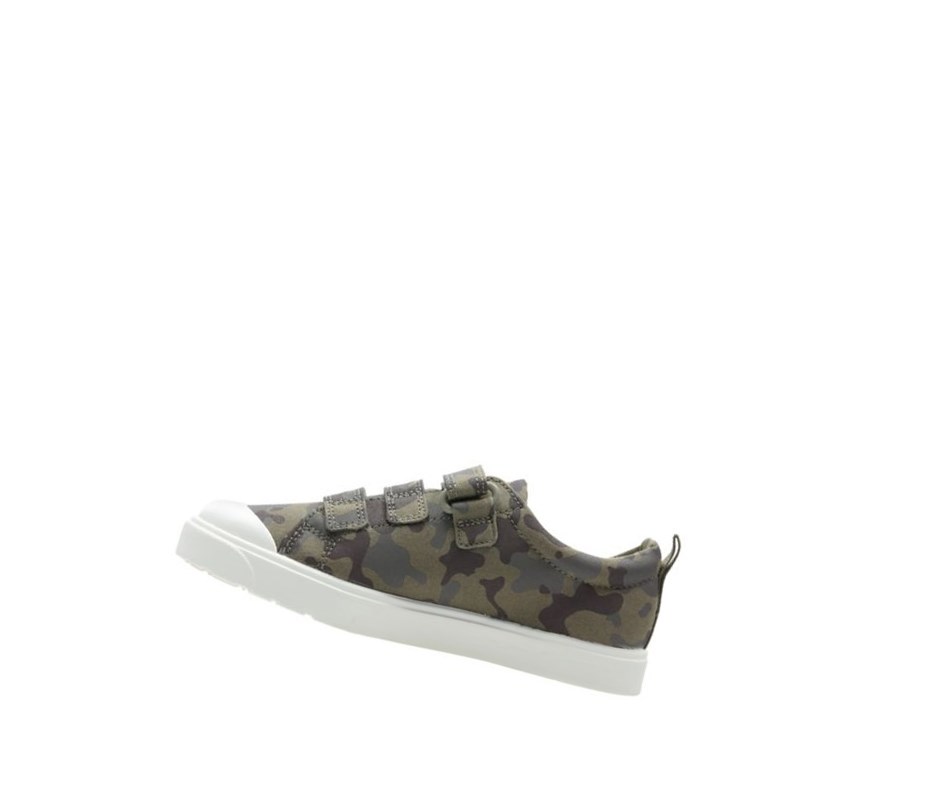 Fille Chaussures Casual Clarks City Flare Lo Vert Olive Camouflage - france DQV-92243262