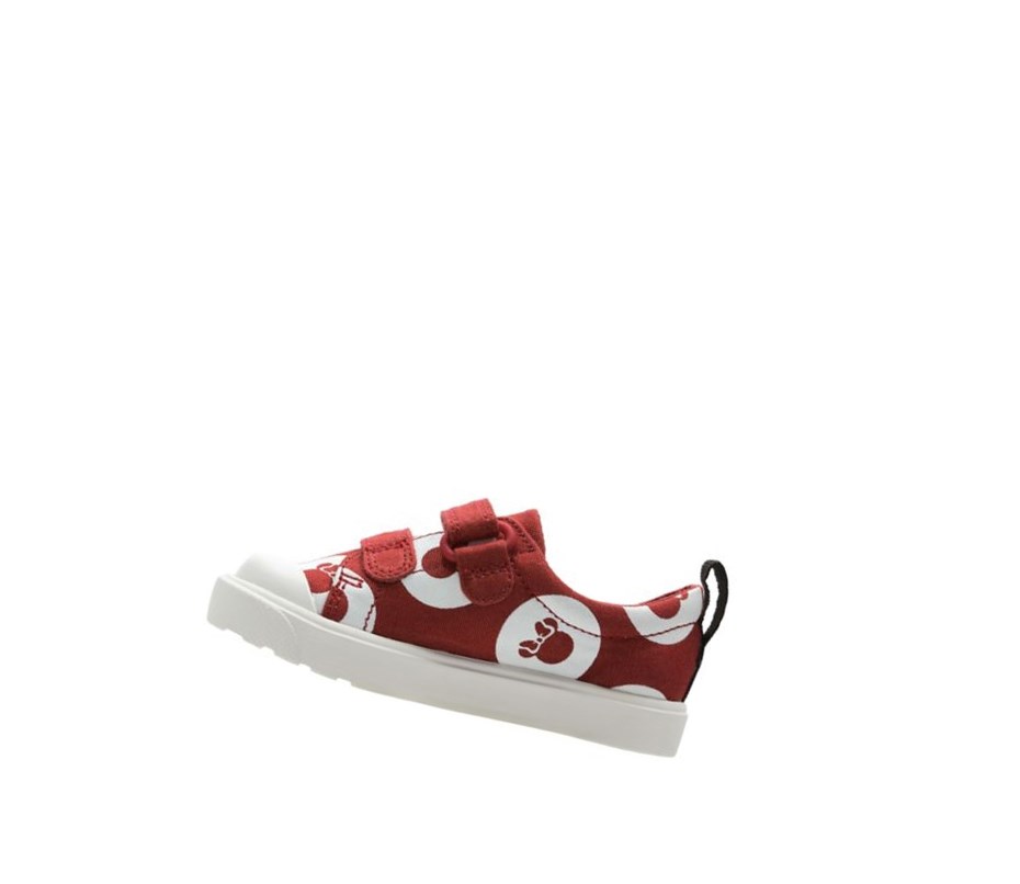 Fille Chaussures Casual Clarks City Polka Lo Rouge - france IQK-42243901