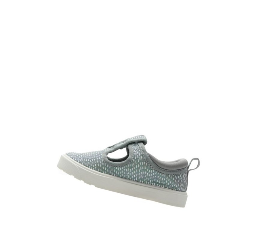 Fille Chaussures Casual Clarks City Spark T-bar Argent Metal - france PNP-93278710