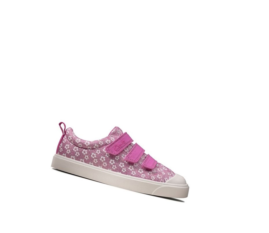 Fille Chaussures Casual Clarks City Vibe Floral Rose - france FJE-57192710