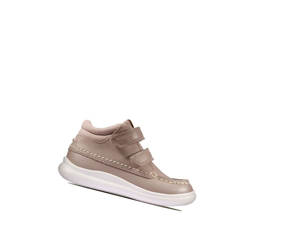 Fille Baskets Décontractées Clarks Crest Tuktu Cuir Rose - france XAD-82798681