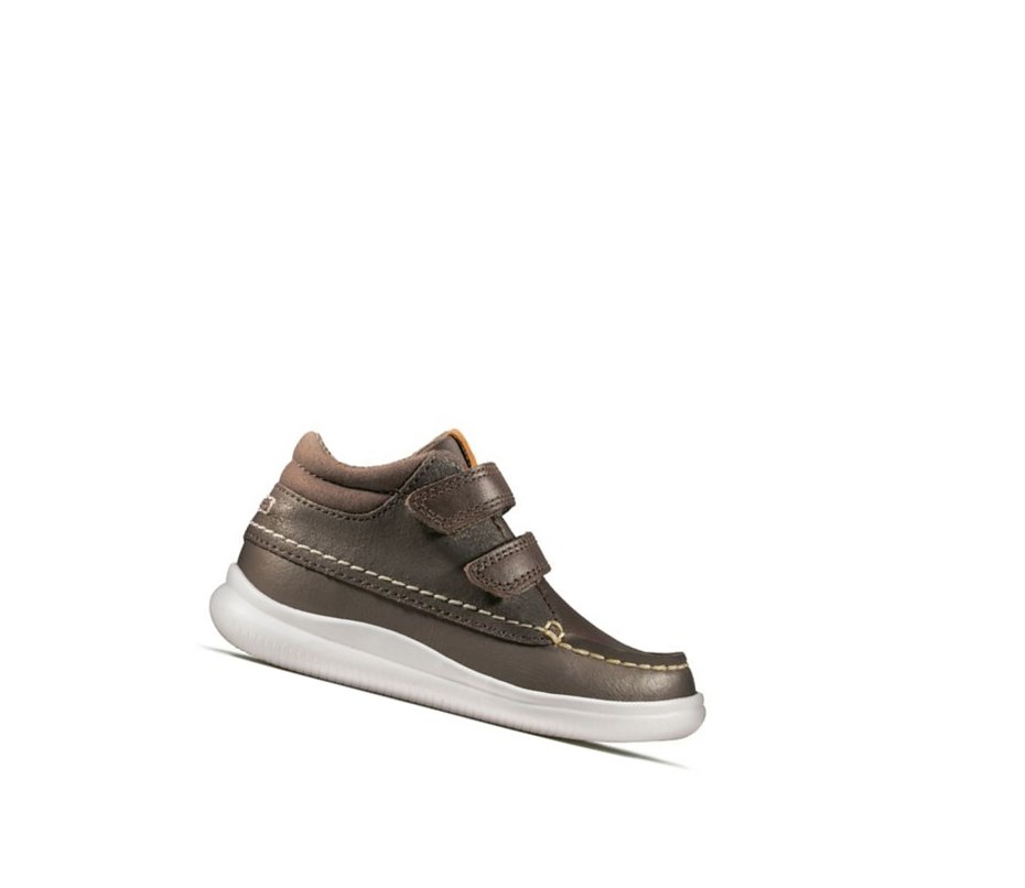 Fille Baskets Décontractées Clarks Crest Tuktu Cuir Marron - france OKJ-21133895