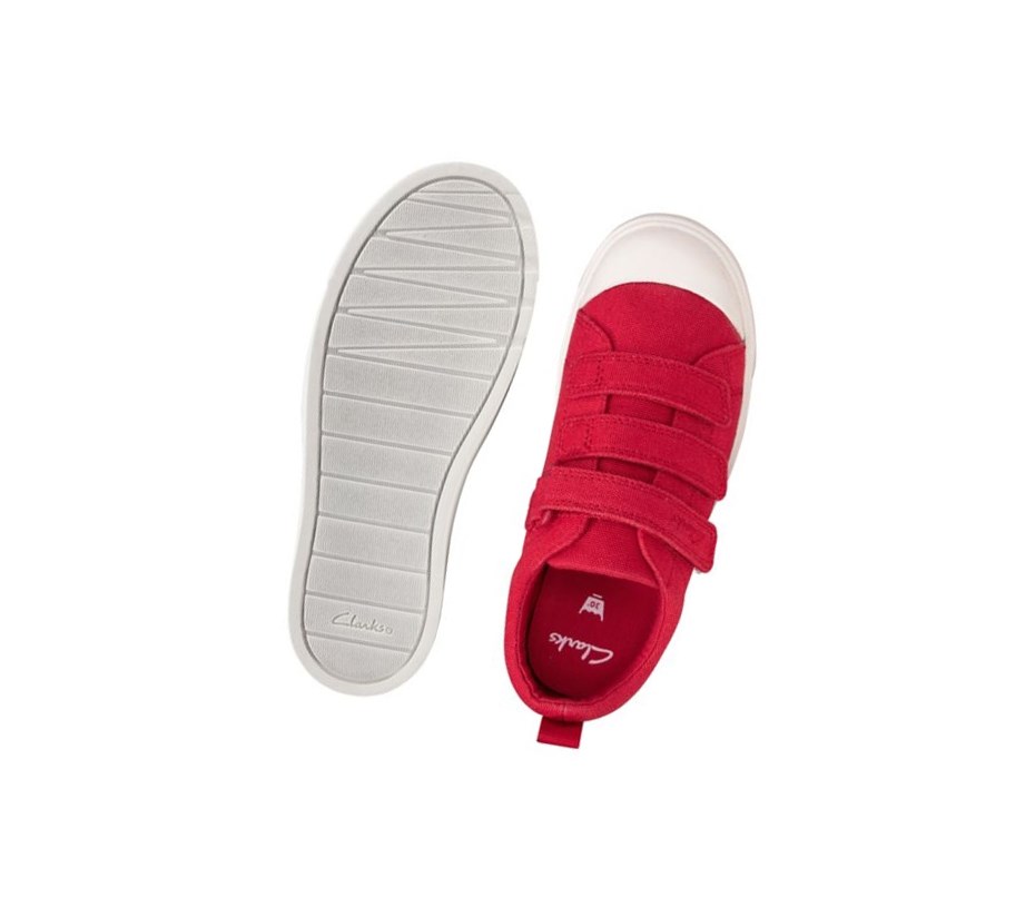 Fille Chaussures Casual Clarks City Vibe Rouge - france XAS-09907098