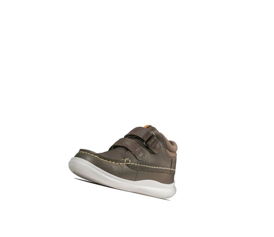 Fille Baskets Décontractées Clarks Crest Tuktu Cuir Marron - france OKJ-21133895