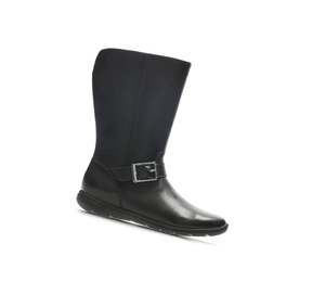 Fille Bottes Hautes Clarks Venture Moon Cuir Noir - france FGH-59736395