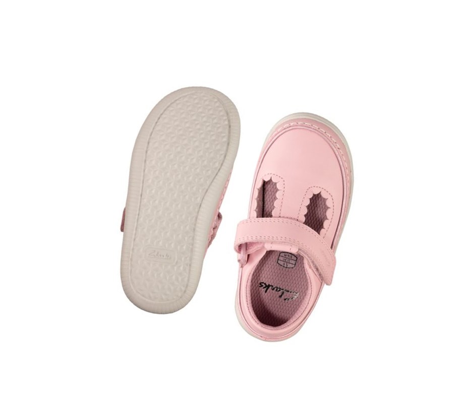 Fille Chaussures Cuir Clarks Crest Sky Cuir Rose - france DKV-62423314