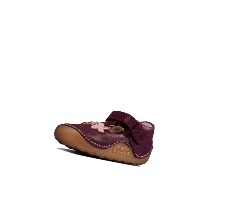 Fille Chaussures Cuir Clarks Tiny Sun Cuir Bordeaux - france HUT-59139164