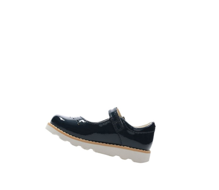 Fille Chaussures Mary Jane Clarks Crown Jump Vernis Cuir Bleu Marine - france FEL-60526895