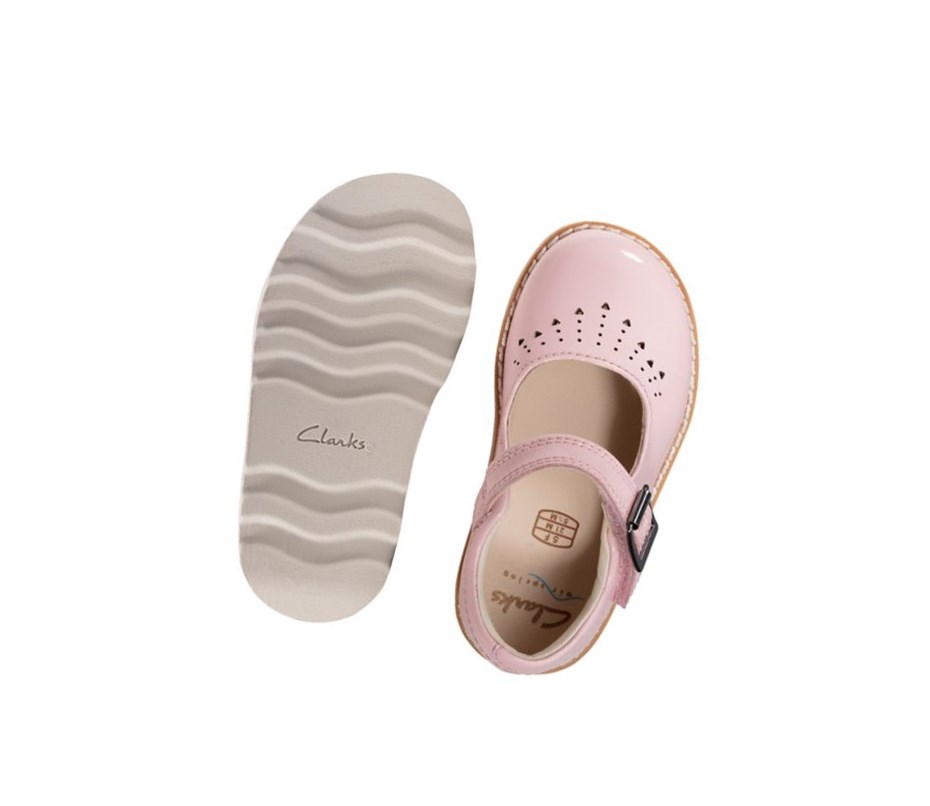 Fille Chaussures Mary Jane Clarks Crown Jump Vernis Cuir Rose - france FZS-40279454