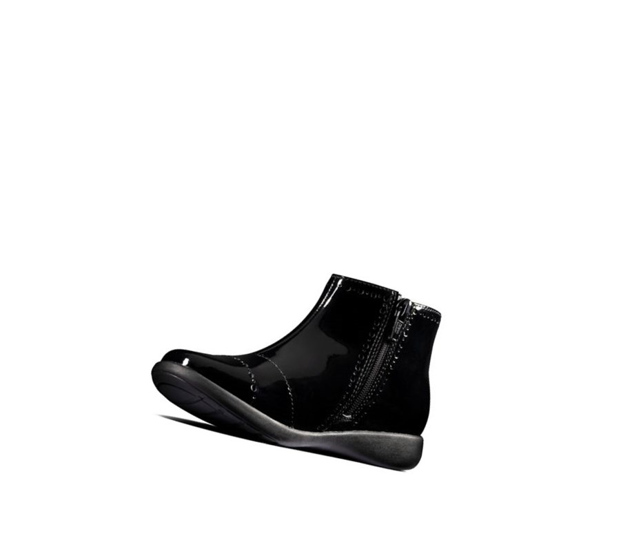 Fille Chaussures D'école Clarks Etch Form Vernis Noir - france BEF-88707522