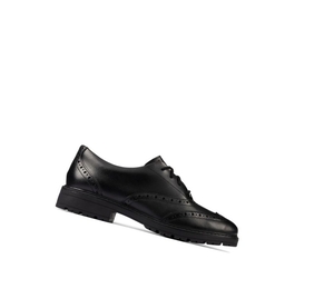 Fille Chaussures D'école Clarks Loxham Cuir Noir - france BAD-55790354