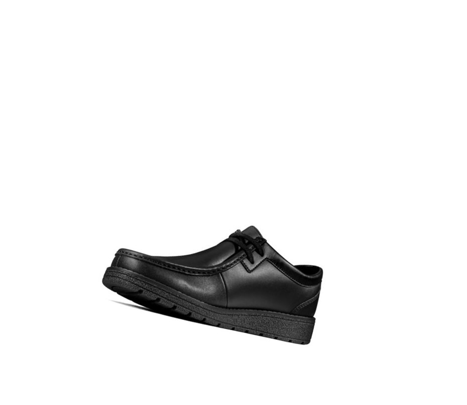 Fille Chaussures D'école Clarks Mendip Craft Cuir Noir - france UES-00063684