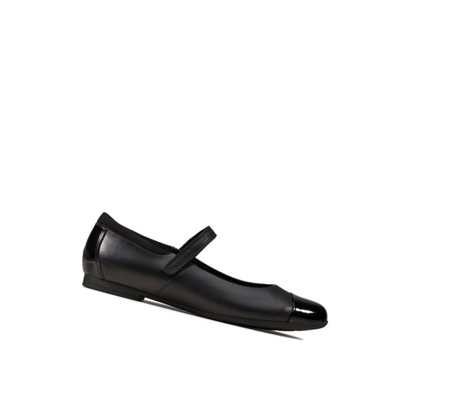 Fille Chaussures D'école Clarks Scala Gem Cuir Noir - france GGP-64297623