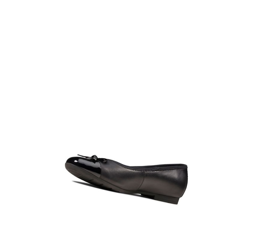 Fille Chaussures D'école Clarks Scala Bloom Cuir Noir - france LUA-36326503