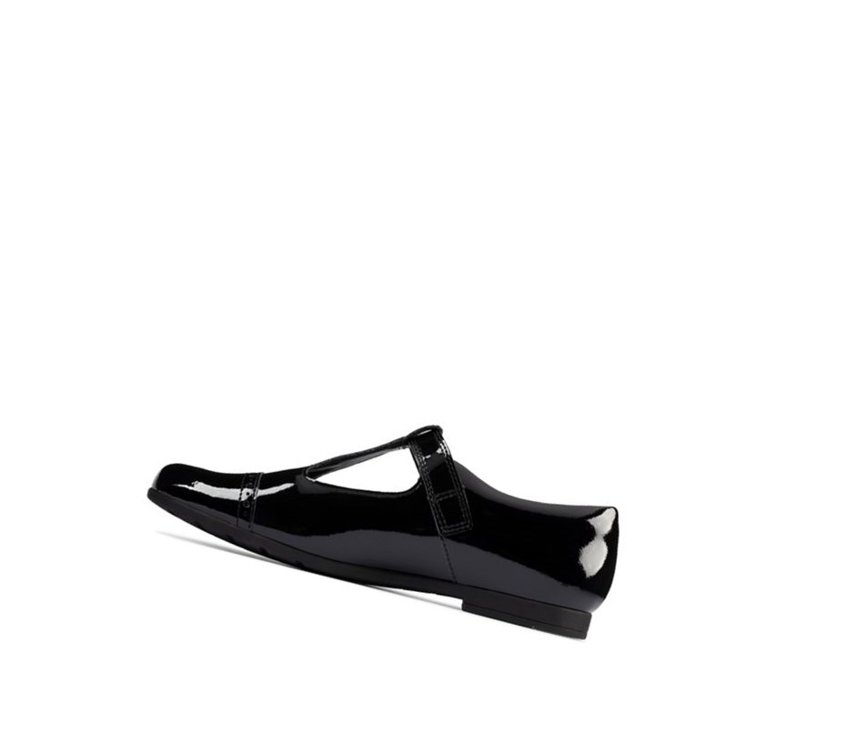 Fille Chaussures D'école Clarks Scala Hope Vernis Cuir Noir - france NBO-33688715