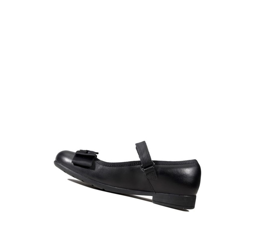 Fille Chaussures D'école Clarks Scala Tap Cuir Noir - france POO-96951708