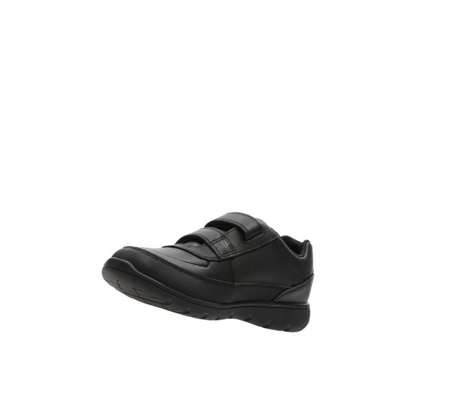 Fille Chaussures D'école Clarks Venture Walk Cuir Noir - france UYJ-88570404