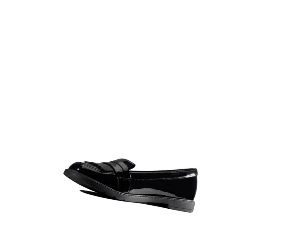 Fille Slip On & Loafers Clarks Scala Bright Vernis Cuir Noir - france CZA-24741549