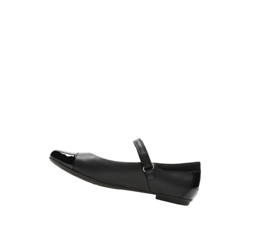 Fille Chaussures D'école Clarks Tizz Talk Cuir Noir - france ROY-29084190