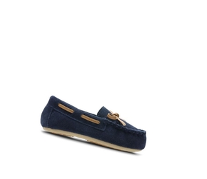 Fille Chaussons Clarks Crackling Flo Daim Bleu Marine - france XAD-85187455