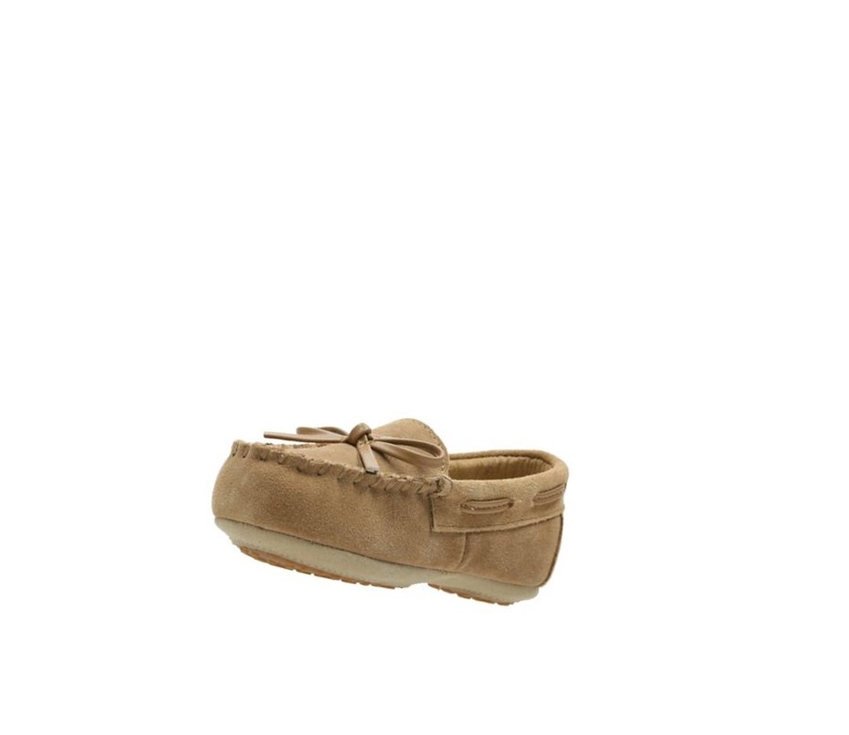 Fille Chaussons Clarks Crackling Flo Daim Marron - france THI-43907869