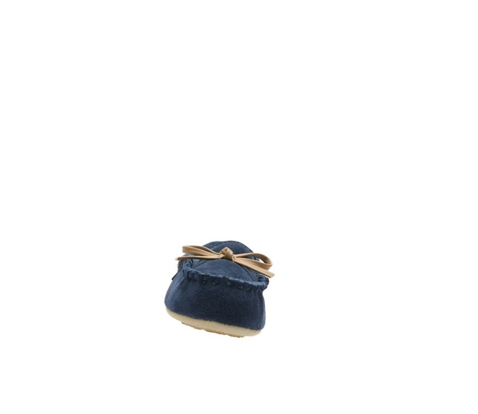 Fille Chaussons Clarks Crackling Flo Daim Bleu Marine - france XAD-85187455