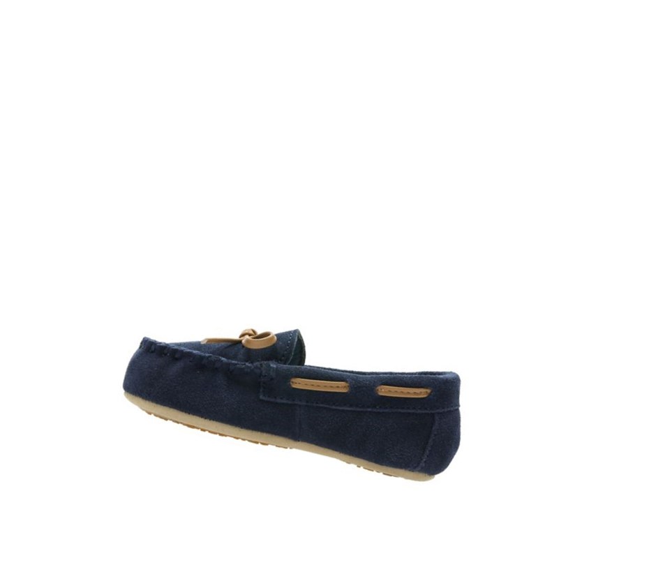 Fille Chaussons Clarks Crackling Flo Daim Bleu Marine - france XAD-85187455