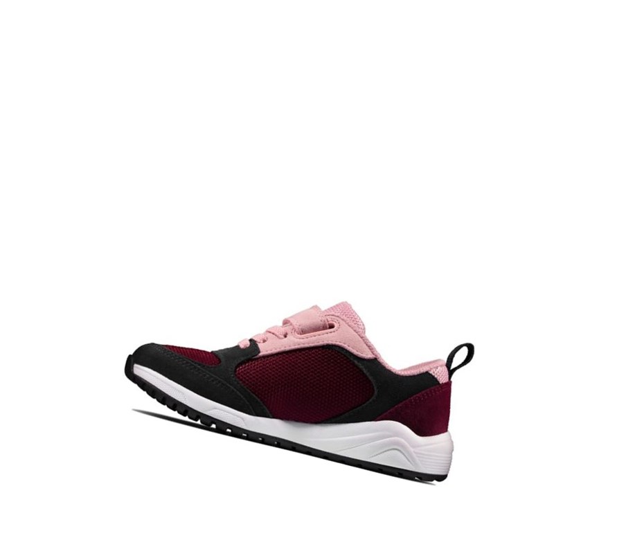 Fille Baskets Clarks Aeon Flex Textile Bordeaux - france UQW-05485677